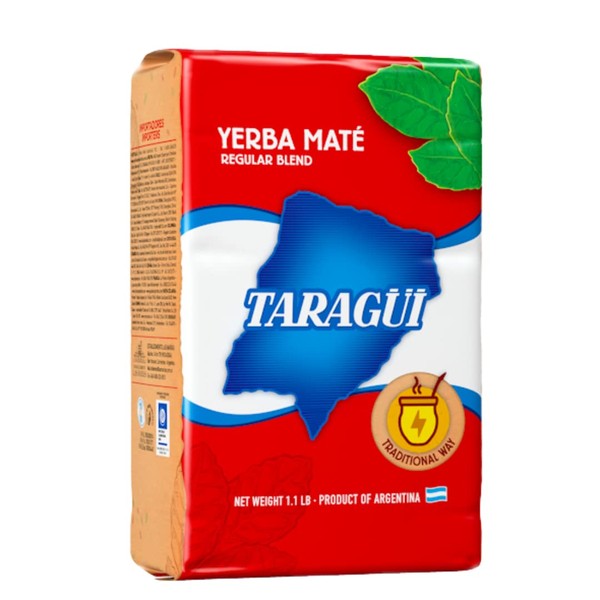 TARAGUI - Mate Tea - Red Pack Regular Taste (With Tea Leaf/Stem, 17.6 oz (500 g)