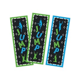 12 Bookmarks + 12 Gift Bags (Natural) + 12 Stickers Jump Party Bags Girls Boys Guest Gifts for Children's Birthday Boys Birthday Girls Birthday