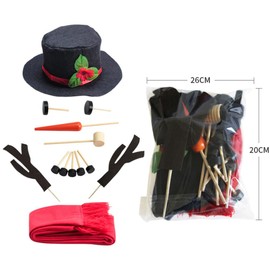 Toyvian Snowman Decorating Kit, Hat Scarf Eyes Mouth Button Nose Accessories Snowman Making Kit for Xmas Winter Outdoor Decoration