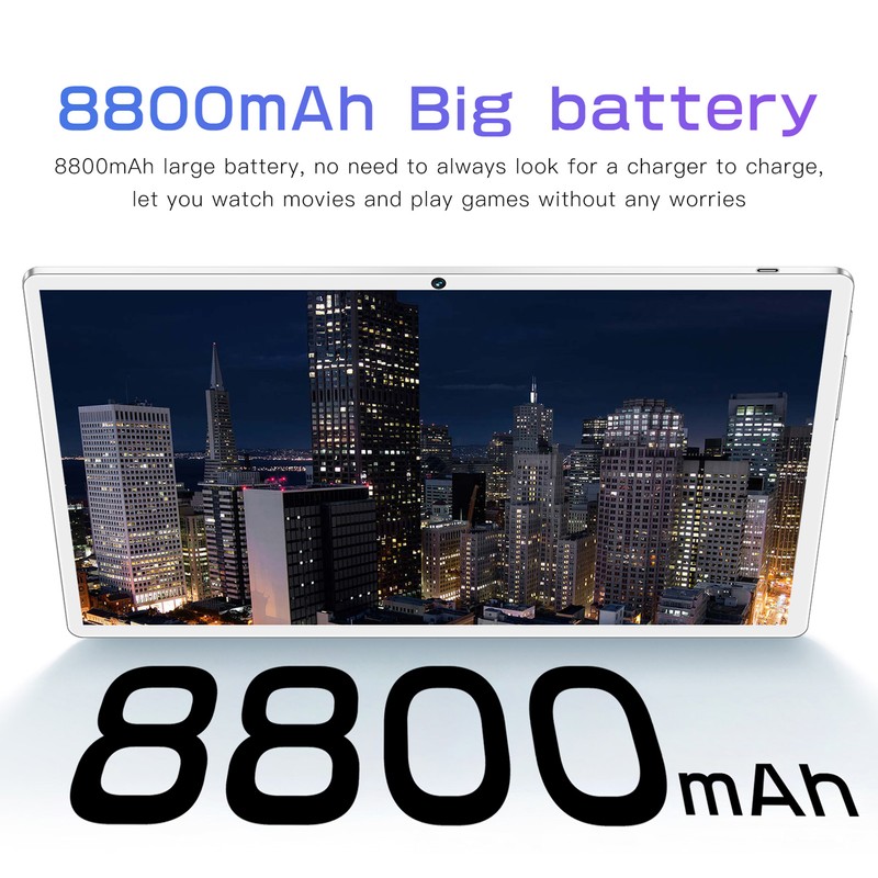 10.1in Tablet Silver 5G WiFi Calling for Android 12 6GB