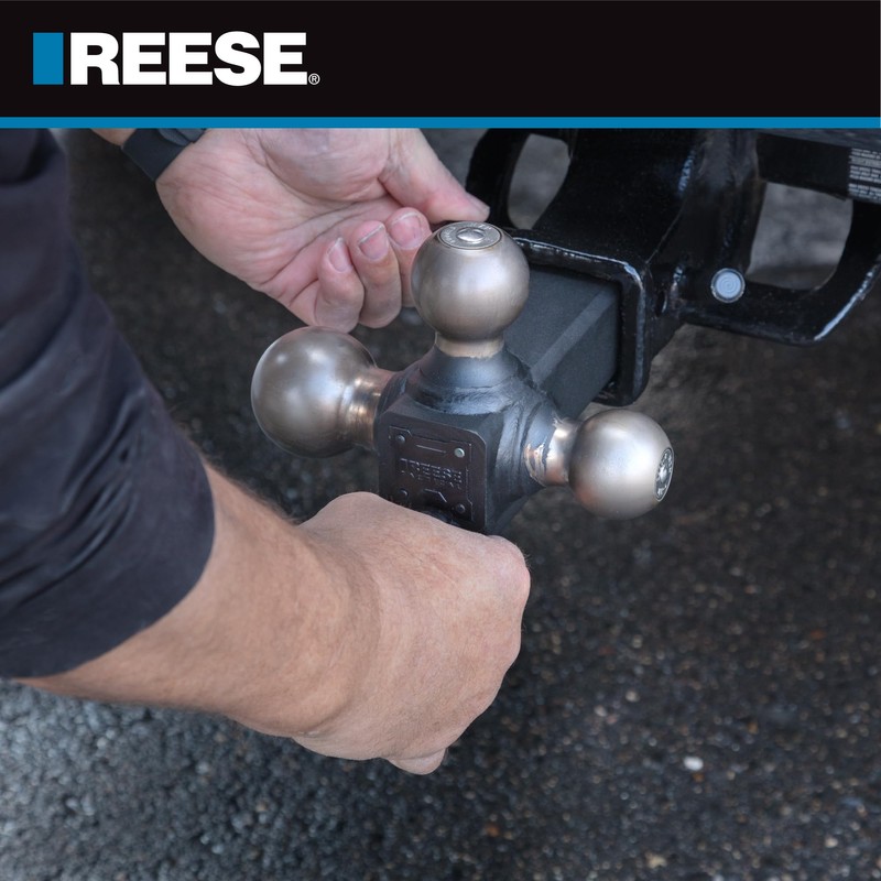Reese Towpower 7068820 Tri-Ball Trailer Hitch Ball Mount, (1-7/8 Inch,
