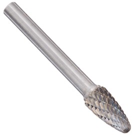 Drill America SF-3 Carbide Burr/Rotary File Tree Radius End Double Cut for Die Grinder 3/8" Dia. x 3/4" Cut Length with 1/4" Shank and 2-1/2" Overall Length, DUL Series