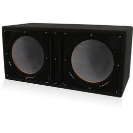 Belva BBX210BK Dual 10-inch Car Ported Subwoofer Box 3/4-inch MDF Prelined Polyfil Includes Custom Black Baffle