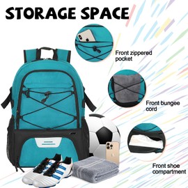 Goloni Soccer Bag,Large Sports Bag with with Separate Ball & Shoe Compartments,Youth Soccer Backpack for Basketball,Football,Volleyball