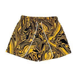 DIOTSR Mens Art Graphic Shorts Casual Athletic Running Shorts Cool Streetwear Designer Shorts (01 Art Black&Yellow,Large)