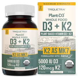 Organic Plant-D3 + K2 5000 IU Capsules (MenaQ7)