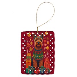 Welsh Terrier Holiday Christmas Porcelain Ornament