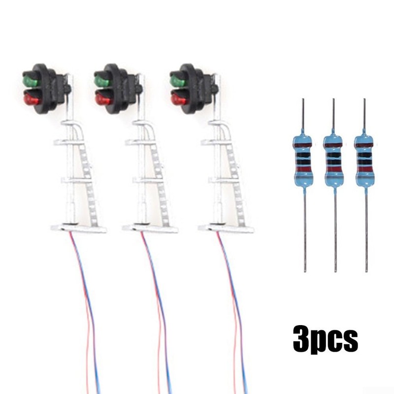 3 Pieces Model Railway N Scale 1:87 Track Signals 2
