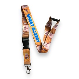 PAC Supplies Global Allergy Awareness Lanyard/Badge Holder - Child Youth Size (Wheat Allergy)