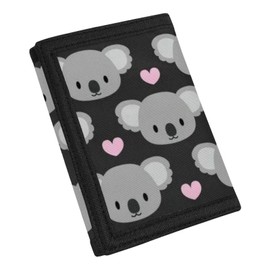 SEANATIVE Kids Wallet for Boys Girls Cute Koala Heart Pattern Coin Purse Change Pouch ID Window Card Holder