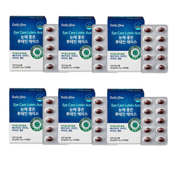 [On Sale] Daily One Lutein Ace, good for the eyes, 60 capsules x 6/eye nutrition / [온세일]데일리원 눈에 좋은 루테인 에이스 60캡슐x6개/눈영양제
