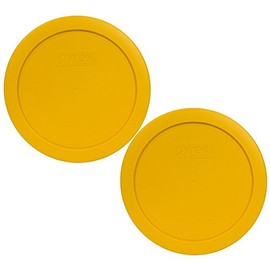Pyrex 7201-PC Round 4 Cup Storage Lid for Glass Bowls (2, Butter Yellow)