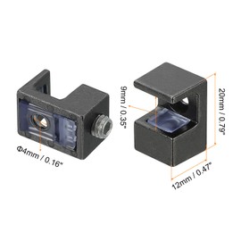 uxcell 4 Pcs Glass Shelf Brackets, Zinc Alloy Shelf Clips Clamps Square Shape Glass Holder Support Bracket for 9mm for Glass Acrylic Wood, Black