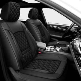 Banklif Car seat Covers Compatible with Honda Accord 2003-2017，Leather wear-Resisting Breathable Waterproof Seat Protectors Full Set Automotive Seat Cushion with Airbag Compatible(5 Seats, Black)