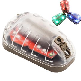 LThyzszb Tactical IR Strobe Helmet Light Military Signal Lights with IR & Visible LED IFF Helmet Strobe, for Outdoor Fast Rescue Adventure (Brown Base-Red Light)