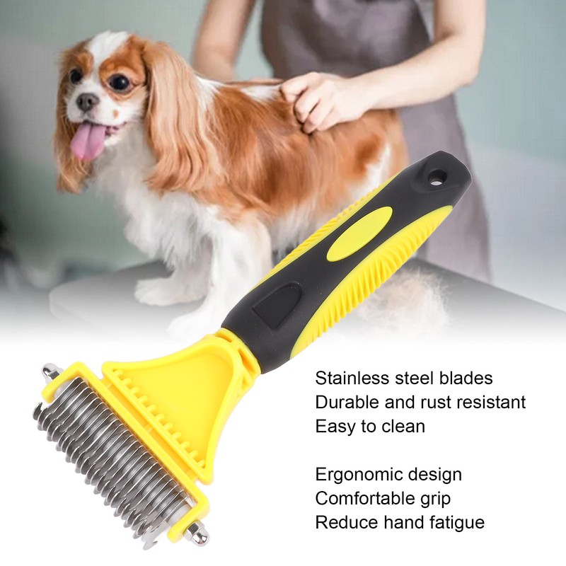 Pet Dematting Comb Stainless Steel Effective Ergonomic Pet Deshedding Tool