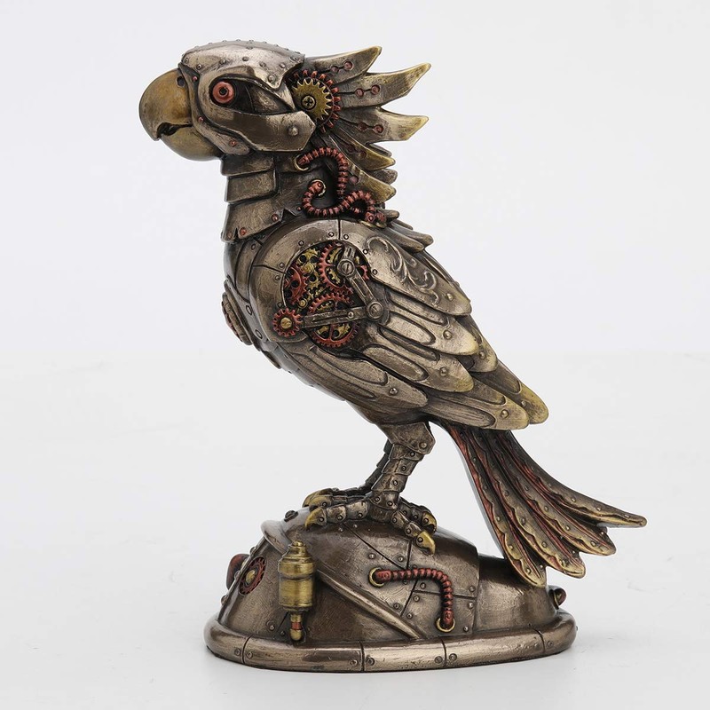 Veronese Design 7 1/2 Inch Steampunk Cockatiel Parrot Cast Resin