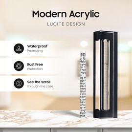 A&S Mezuzot Mezuzah Case For Door in Acrylic-Lucite Design Waterproof, Non- Kosher Scroll Included, Modern Home Decor And Protection (Black, 9 Inches)