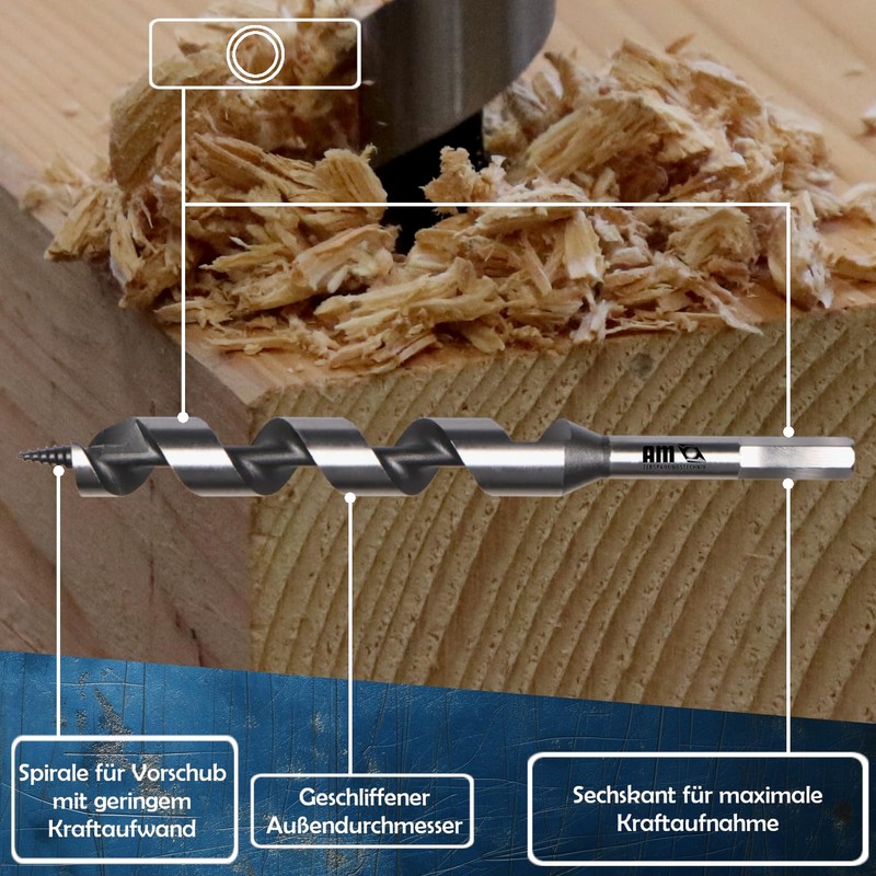 AM-Zerspanungstechnik Auger Drill Bit 6 mm - 230 mm |