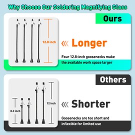 10X Magnifying Glass with Light and Stand, KUVRS Magnetic Helping Hands Soldering Station, PCB Holder Magnifying Lamp, 3 Color Adjustable Arm Hands Free Magnifier with Light for Soldering Craft Hobby