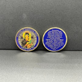 Mother of Perpetual Help Challenge Coin Pray for US Amen Car Medal Commemorative Gift