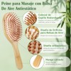 6pcs Peines de Madera Bambu, Cepillos para Cabello de Almohadilla