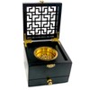 Nazareth Store Charcoal Incense Burner Resin Holder Black Natural Wood
