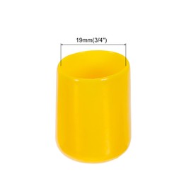 sourcing map Pack of 100 Rubber End Caps 19 mm PVC Vinyl Plastic Protective Caps Cover for Screws Bolts Thread Metal Rods Electric Cable Wire Ropes Bowden Cable Round Pipe Fence Posts Yellow