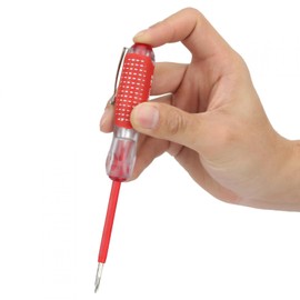 Kadimendium Tester Screwdriver Electronic Test Pen Voltage Pencil Detector Light Circuit Tester with Clip and Skid Proof Handle for Circuit Test