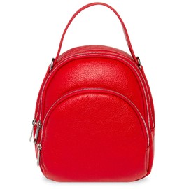 Caspar Elegant Women's Leather Backpack City Backpack - Premium Line - Model No.793 - Made in Italy, red, Unit size