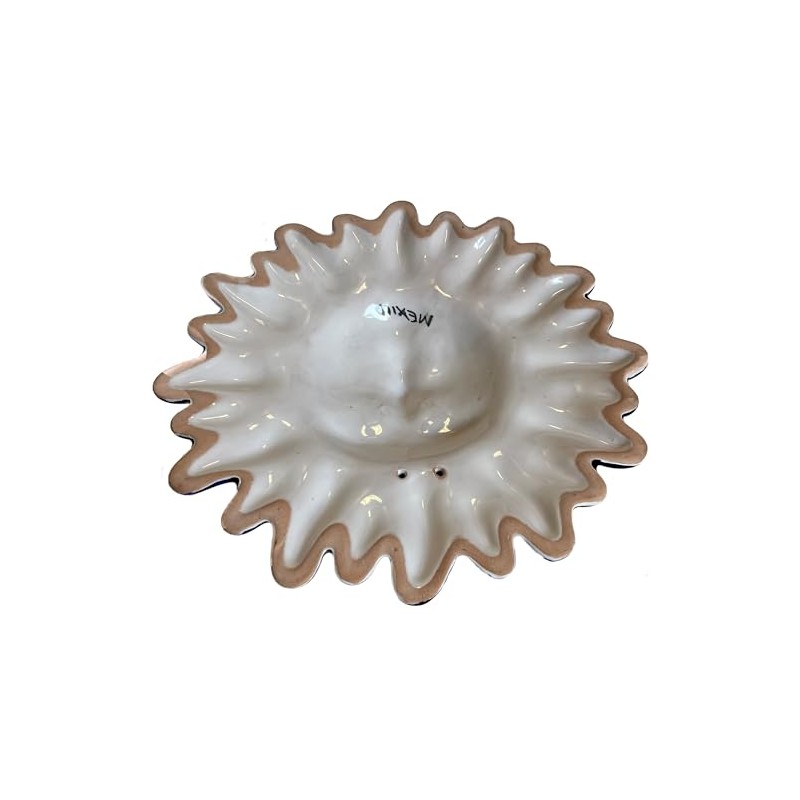 Fine Crafts Imports Talavera Ceramic Sun Face Wall Sculpture, Orange,