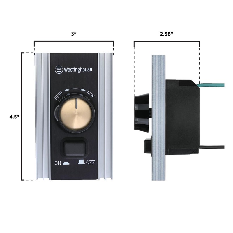 Westinghouse 7788600 Variable Speed Rotary Wall Control, Compatible with Jax