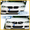 REPAIROCK 2pcs Grille Insert Trims Stripes Plastic for Auto White