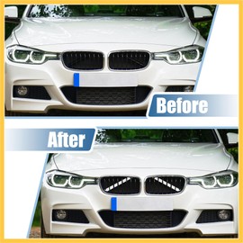 REPAIROCK 2pcs Grille Insert Trims Stripes Plastic for Auto White 12.6"x1.18" Auto Replacement Parts
