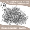 Smith’s® 100x Metal Curtain Hooks | Chrome, Silver, Curtain Header