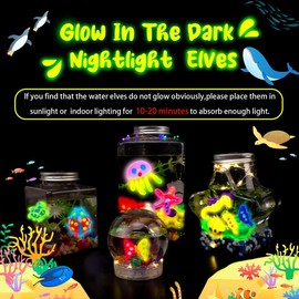 Kiditos Glow in The Dark Magic Water Elf Toy Kit with  6 Colors Glow Gels, 6 Molds - Imaginative Play, Christmas Gifts, Birthday Gifts, Party Favors, and Family-Friendly DIY STEM Projects (6 Colors)