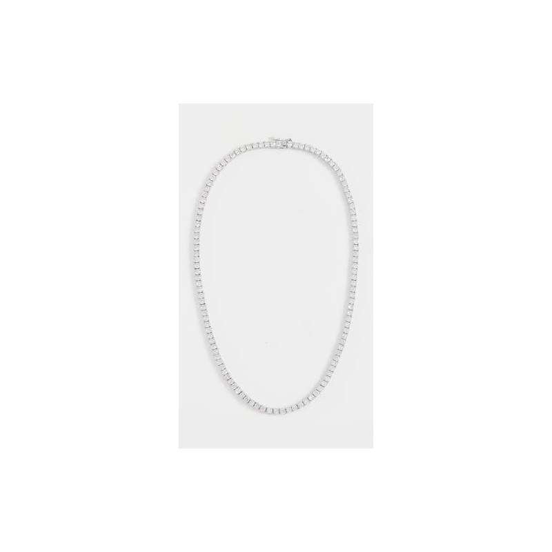 SHASHI Women's Medium Tennis Necklace, Silver, One Size