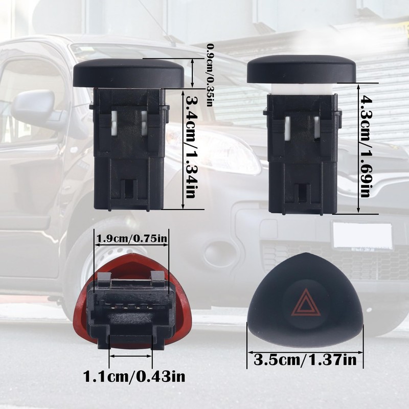 HISports Hazard Switch 8200442723, Hazard Switch Compatible with Renault Clio