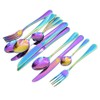 EVERGD Rainbow Cutlery Set, 16-Pieces Stainless Steel Tableware Set Colorful