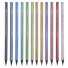 12 Count Metallic Colored Pencils Non-Toxic Black Wood Drawing Pencils Break Resistant Coloring Pencils Art Supplies Painting Pen for Adults Kids Students Sketching Coloring Book Art Craft Graffiti
