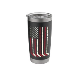American Flag with Hockey Sticks - Patriotic USA Sports Stainless Steel Insulated Tumbler