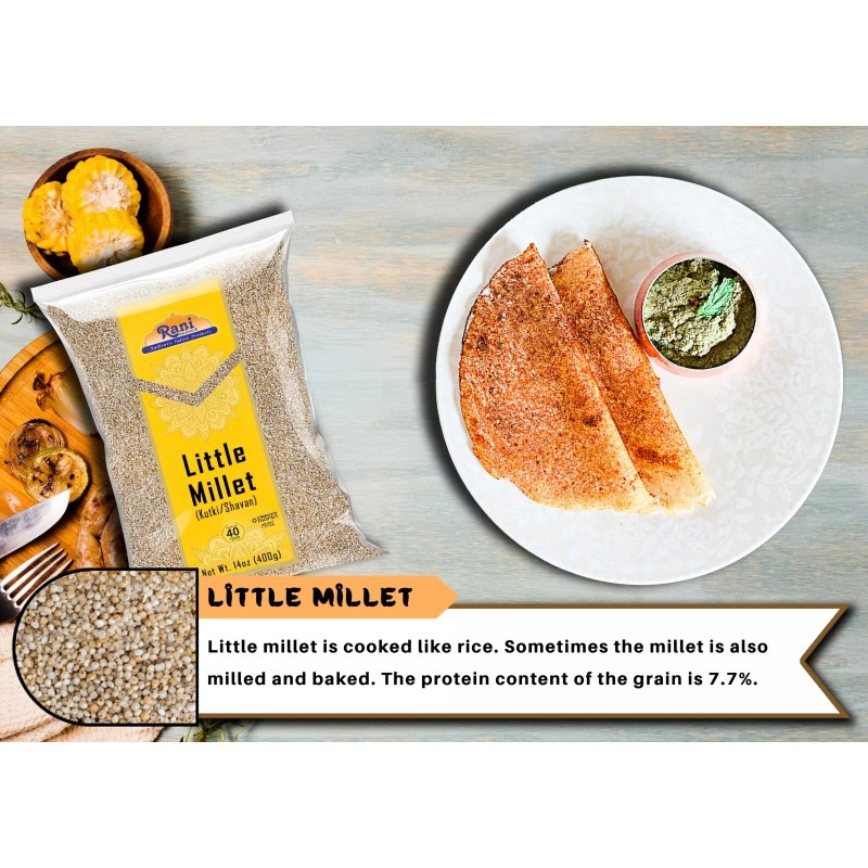 Rani Little Millet (Panicum Sumatrense) Whole Ancient Grain Seeds 14oz