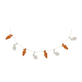 DeKulture Handmade Premium Wool Felt Easter Bunny and Carro Garland Eco Friendly Eastertide Wall Hanging Home Office Wedding Party Holiday Decoration Banner |48 Inches