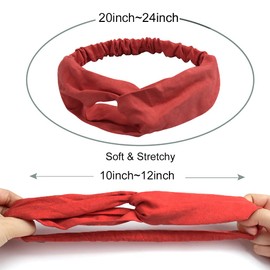 AHONEY 20 Pack Headbands for Girls Head Band for Women's Hair Cute Boho Headband Elastic Stretchy Twist Knotted Hair bands Yoga Beach Vintage Hair Styling Accessories for Women