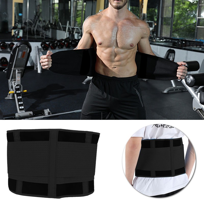 Breathable Mesh Support Exercise Belt Adjustable Waistband Fitness Waist ProtectorBlack
