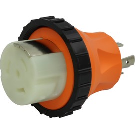 AC WORKS 50Amp RV Marine Detachable Adapter (L14-30P 30A 4-Prong Locking Plug-Compact)