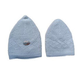 Islamic Prayer Sufi Muslim Cap Kufi Namaz Topi for Men Ramadan Eid Special Pack of 2 White