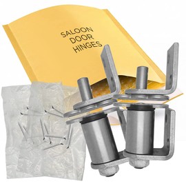 S7512 Commercial Grade Gravity Double Action Pivot Hinges - Heavy Duty Pivot Door Hinges for Swinging Doors, Cafe & Saloon Doors, Heavy Duty Hinges Hardware with Hold-Open, Satin Chrome (2-Pack)