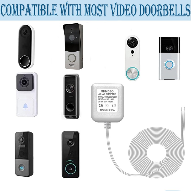 Doorbell Power Supply 24V Power Adapter 24V 500mA Video Doorbell