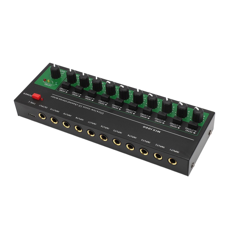 10 Channel Sound Mixer Independent Volume Control Knob Professional Multichannel